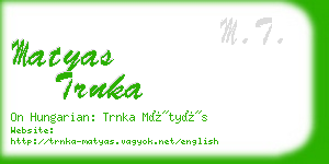 matyas trnka business card